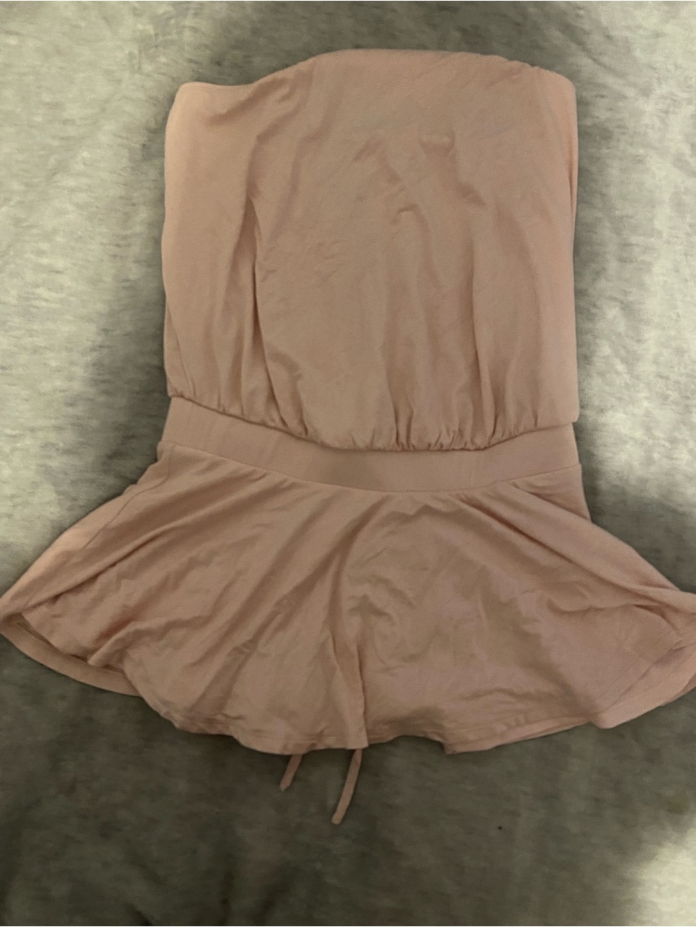 Streetwear Society Strapless Peplum Dress in Blush